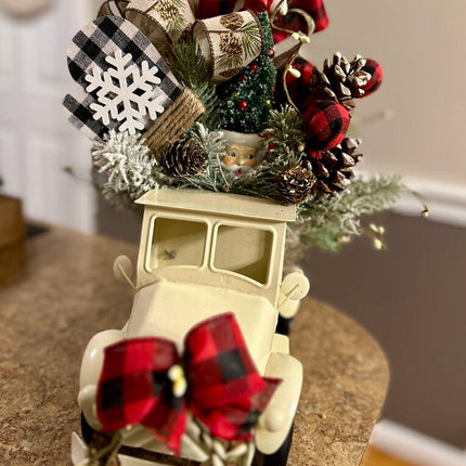 Winter Farmhouse Truck Arrangement