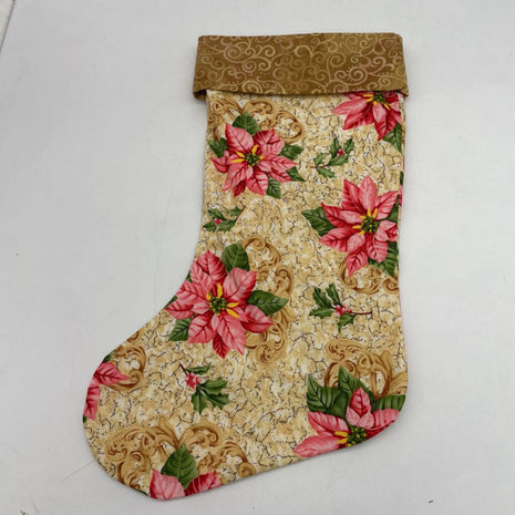 Stocking Poinsettias on Cream