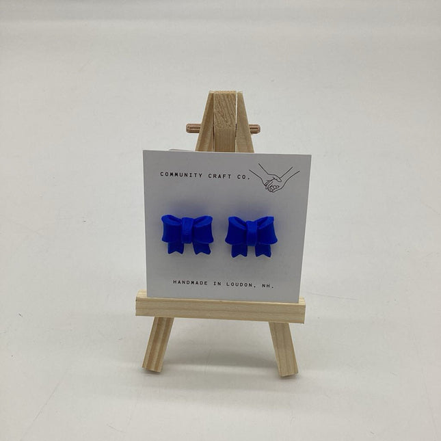 Blue Bow Studs