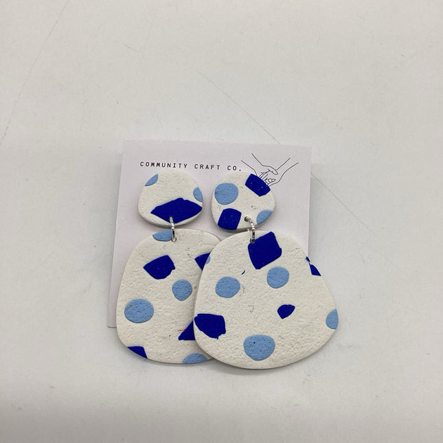 Blue Speckled Large Dangles