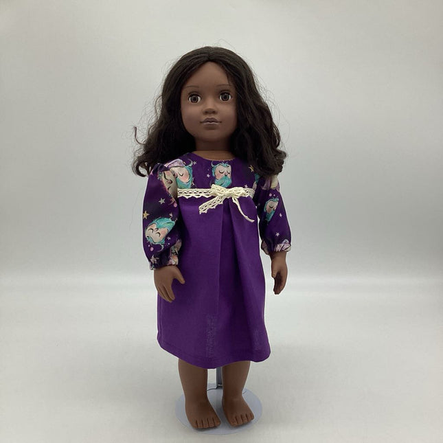 Purple night gown with sleeping owls