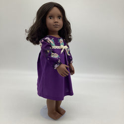 Purple night gown with sleeping owls - view 2