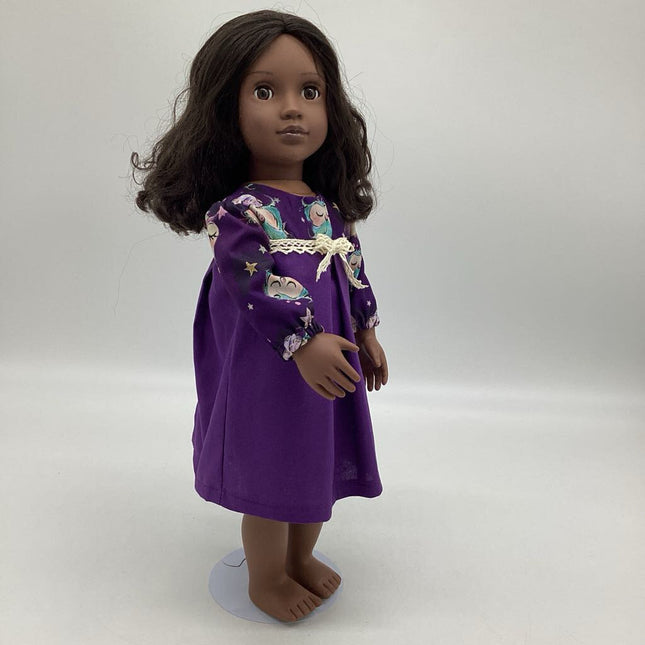 Purple night gown with sleeping owls