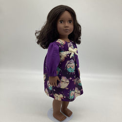 Purple night gown with sleeping owls - view 4