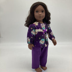 Purple Pjs with sleeping owls - view 1