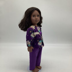 Purple Pjs with sleeping owls - view 2