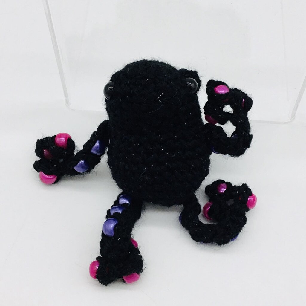 Sparkly Black Fidget Frog