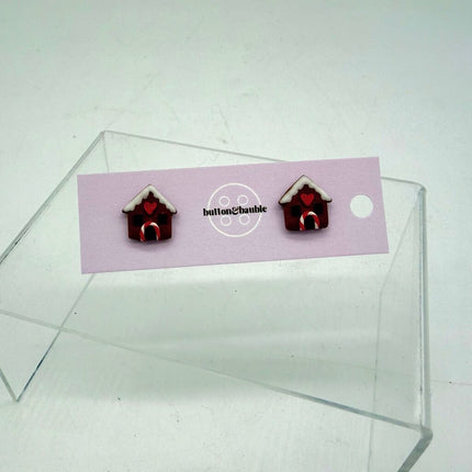 Gingerbread House Stud Earrings