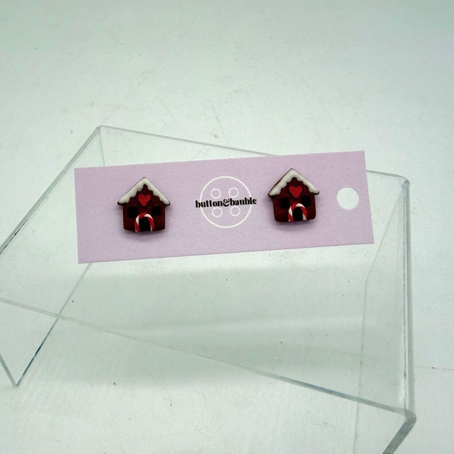 Gingerbread House Stud Earrings