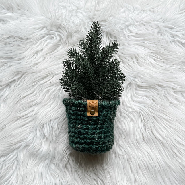 Large Crochet Christmas Tree Cozy in Kale