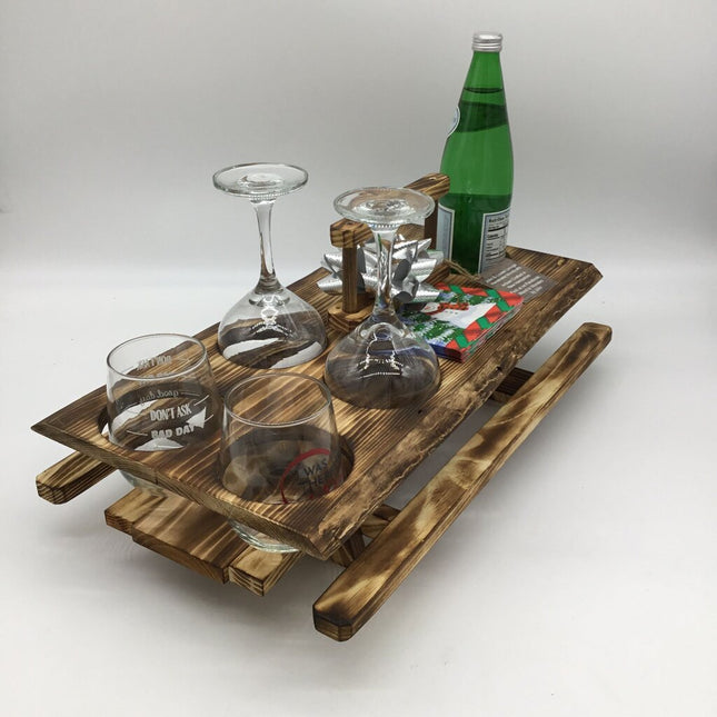 Wine Caddy - Live Edge Wood