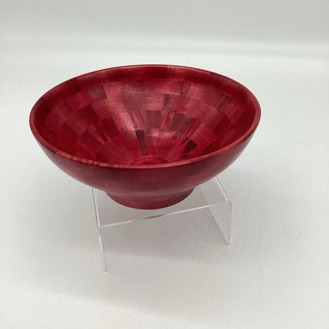 Red Segmented Wooden Bowl