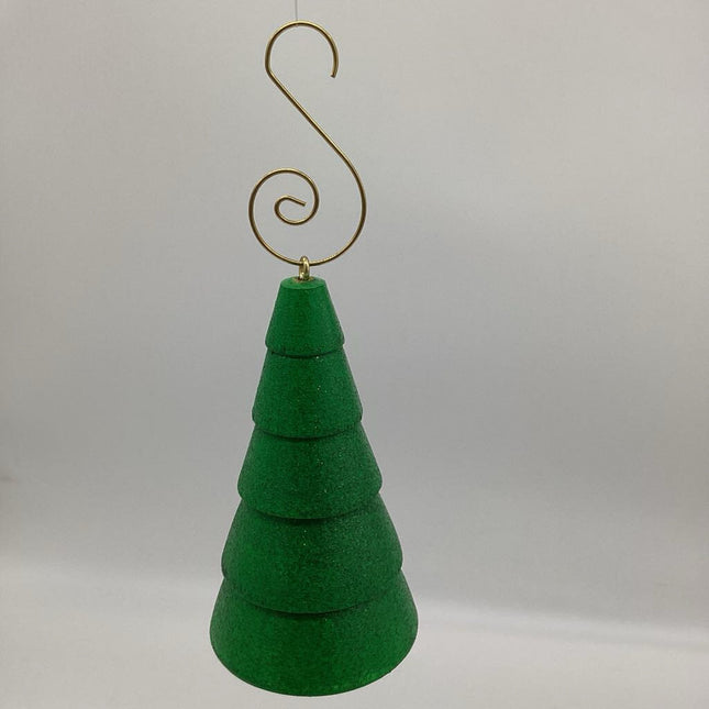 Green Glitter Wood Tree Ornament