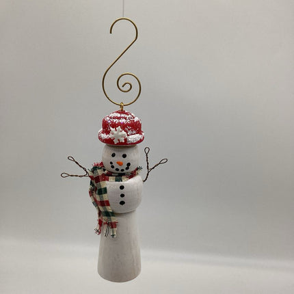Wooden SnowWoman Ornament
