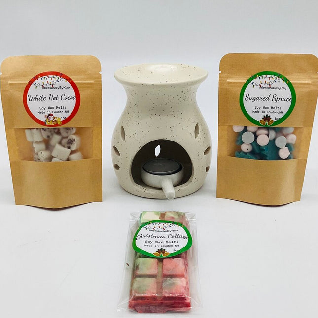 Ceramic Warmer & Soy Wax Melts Set - Christmas