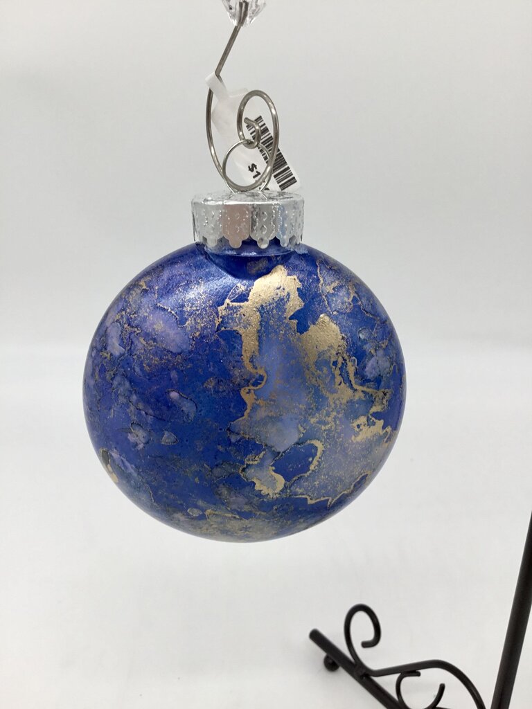 3" Flat Plastic Xmas Ornaments- Blue