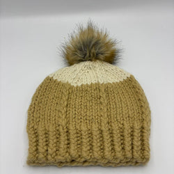Hat Color Block Peanut and Cream - view 2