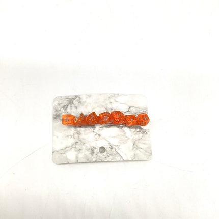 Mini Dice Barrette with Translucent Orange Dice
