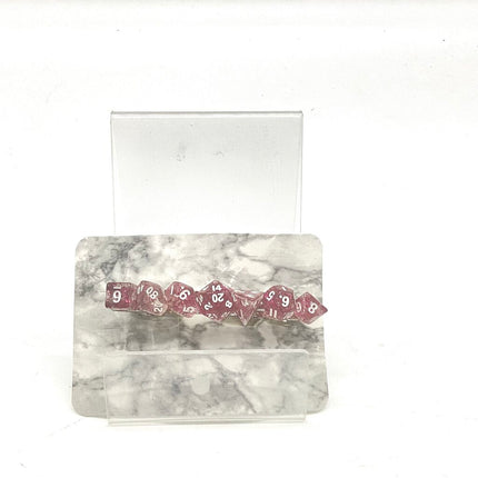 Mini Dice Barrette with Pink Glitter Dice