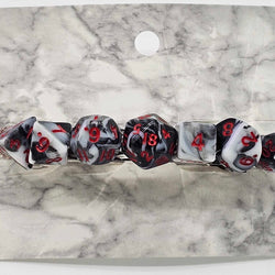 Mini Dice Barrette with Black and White Marble Dice with Red numbers - view 2