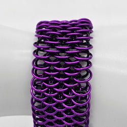 Purple and Black Dragonscale Cuff Bracelet 7.5 inches long - view 1