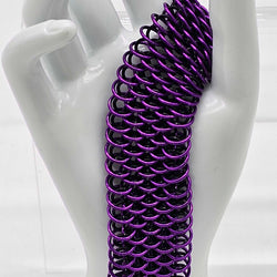Purple and Black Dragonscale Cuff Bracelet 7.5 inches long - view 3
