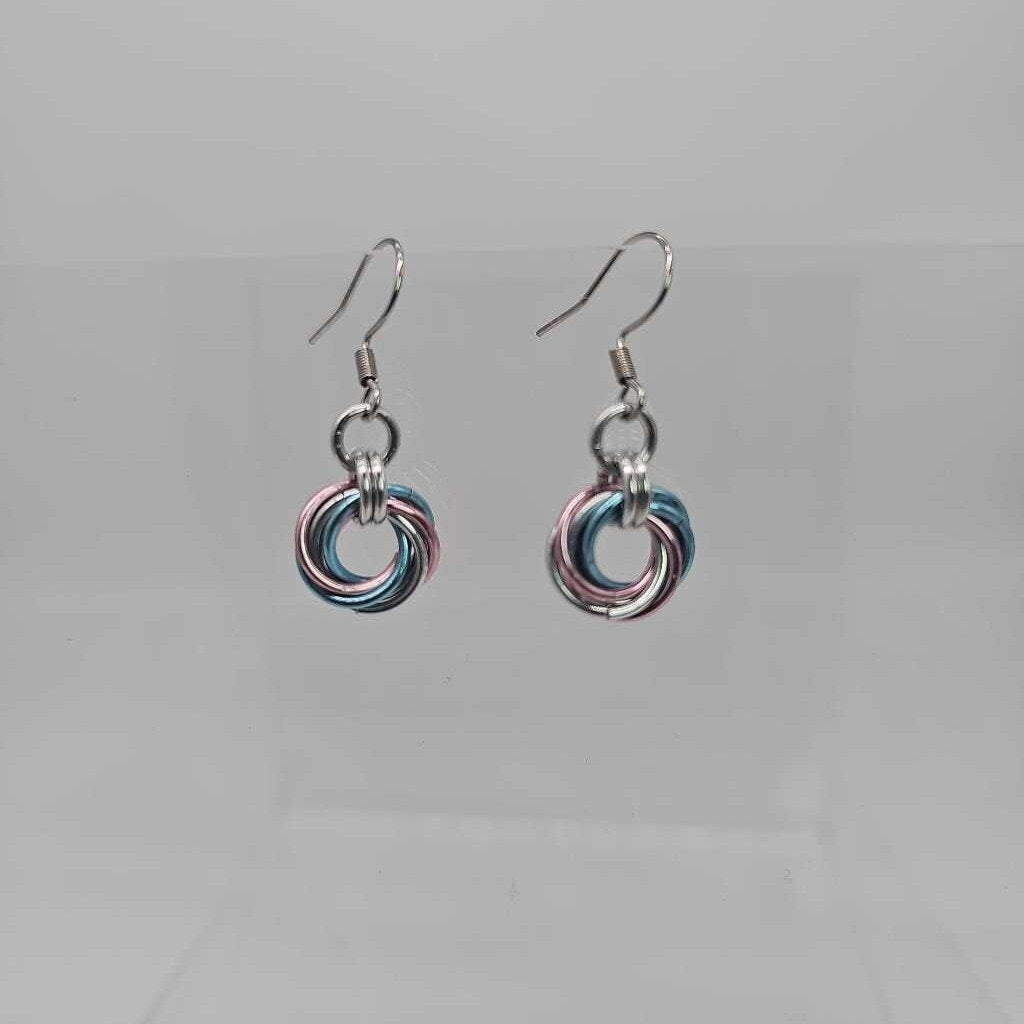 Transgender small single mobius earrings