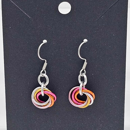 Lesbian small single mobius earrings