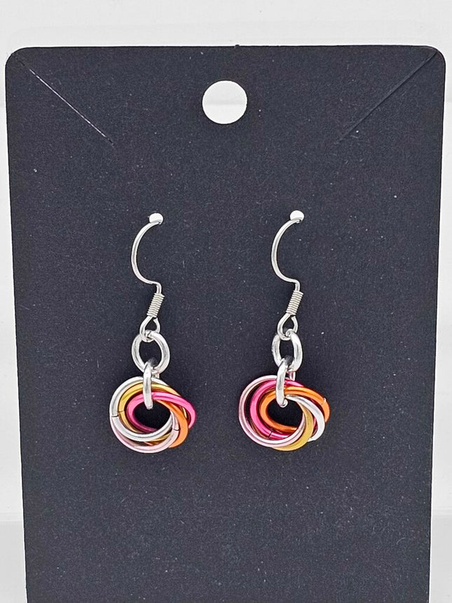 Lesbian small single mobius earrings