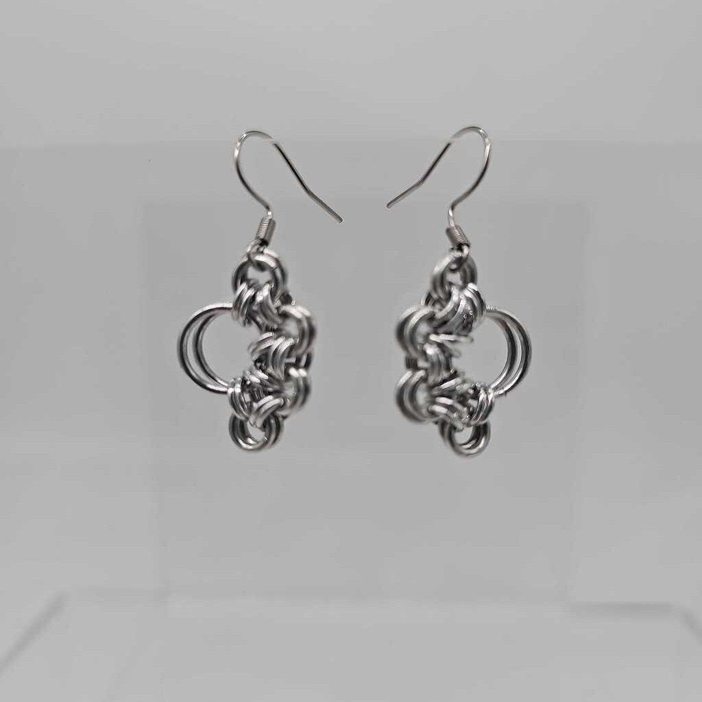 Small Silver Paw Print Earrings