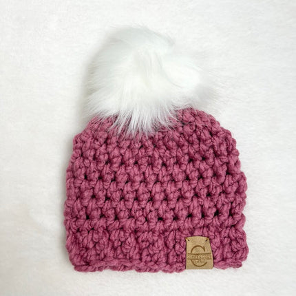 Pom Pom Hat (0-3 month) - Rose