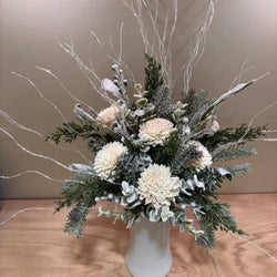 White Winter with White Sola Wood Flowers - view 4