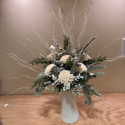 White Winter with White Sola Wood Flowers