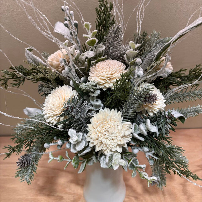 White Winter with White Sola Wood Flowers