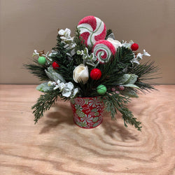 Candy Tin Filled with White Sola Wood Flowers - view 3