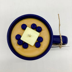 Blueberry Pancakes (Blue Crosshatch mug) - Mug Candle - 100% Soy Wax - view 3