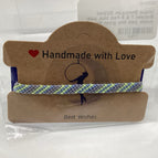 Pale blue, pale purple, pale lime green