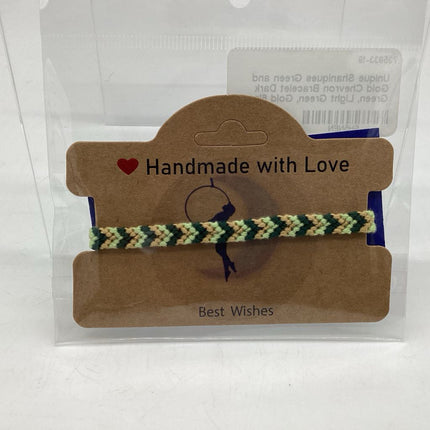 Green and Gold Chevron Bracelet