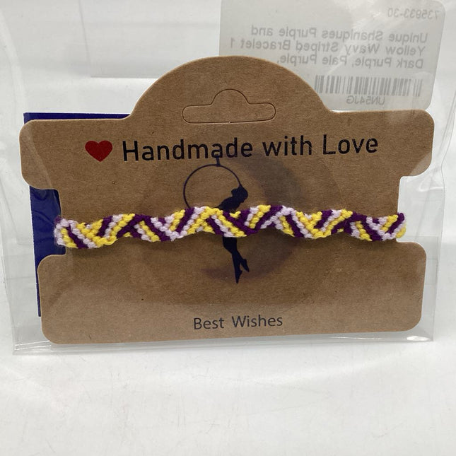 Purple and Yellow Wavy Striped Bracelet 1