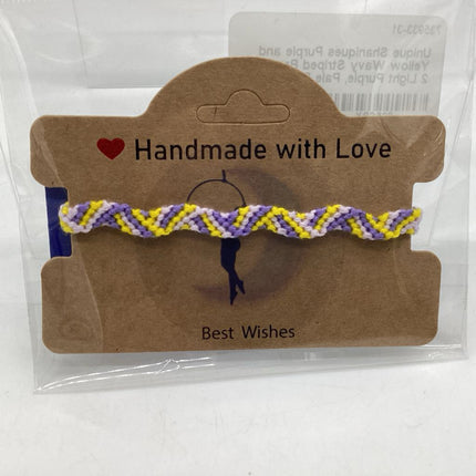 Purple and Yellow Wavy Striped Bracelet 2