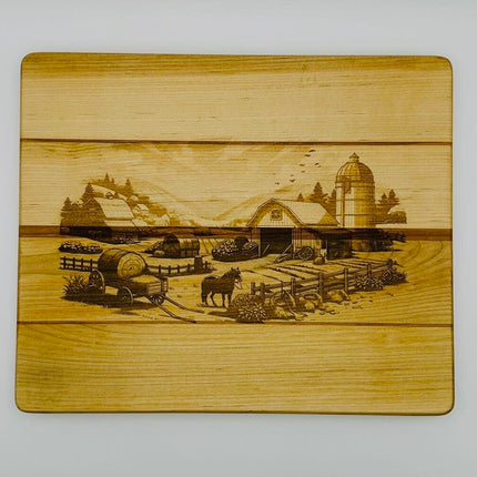 Cutting Board with Farm Scene