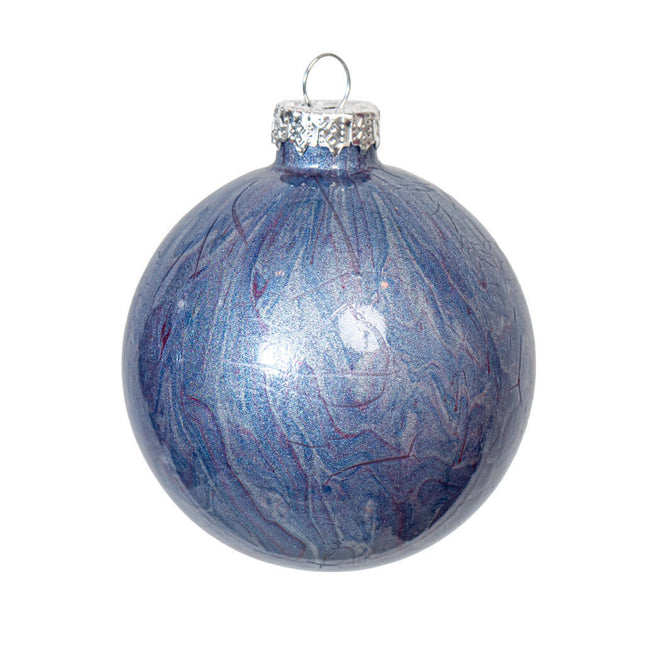 3" Round Fluid Art Christmas ornament - Lavender