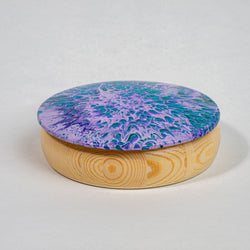 Trinket box 5" x 1.75" lavender and teal - view 3