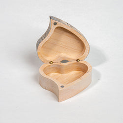 Heart shaped Trinket Box 3" x 1.5" - neutral colors, earth, tones, beige, white - view 4