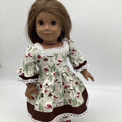 White dress with mushrooms shoes and socks