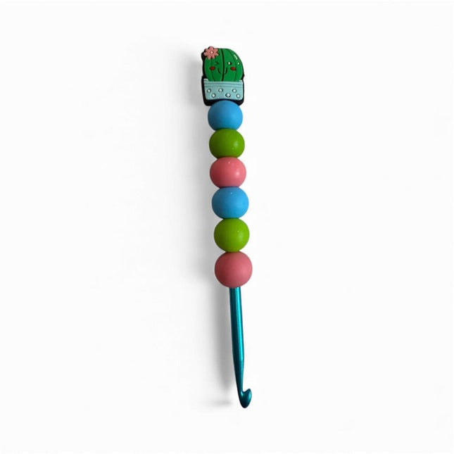 Ergonomic beaded crochet hook 5mm cactus