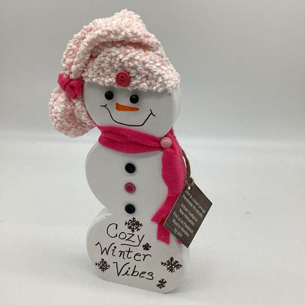 Wood Snowman-Lrg Round/Freezin