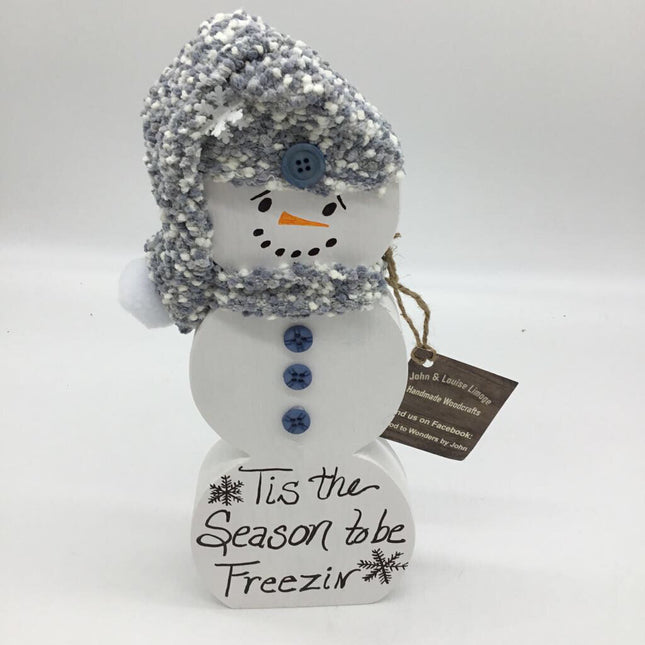 Wood Snowman-Lrg Round/Freezin