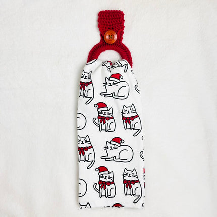 Hanging Towel Set - Santa Cats