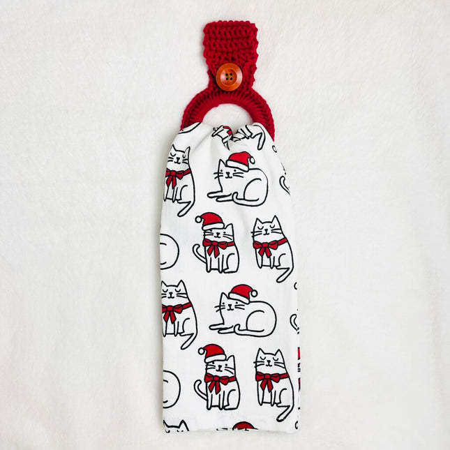 Hanging Towel Set - Santa Cats